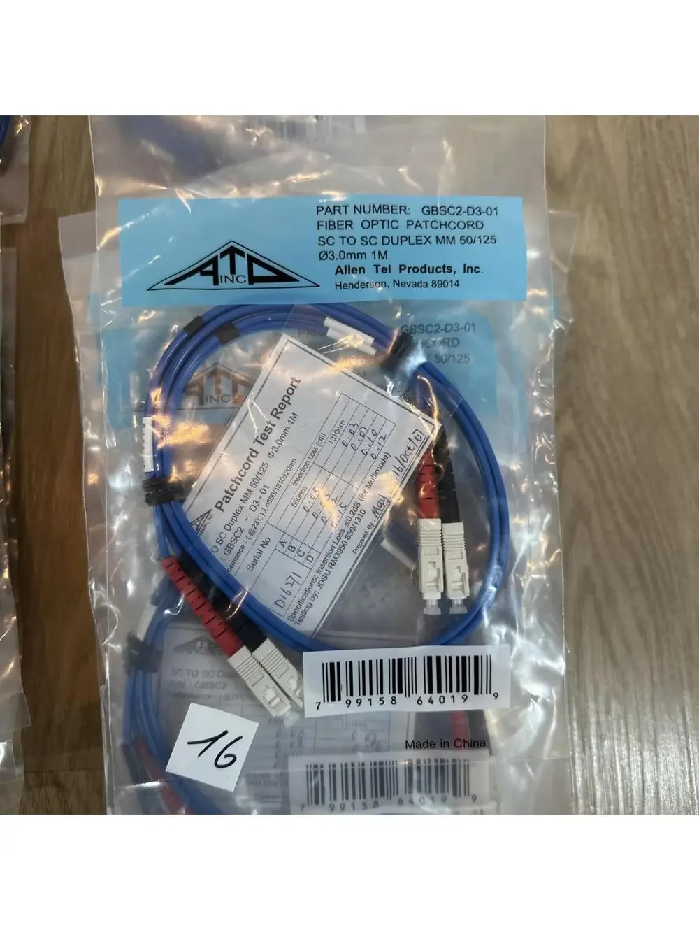 Lot of 22 Allen Tel GBLC2-D3-01 Duplex MM 50/125 Fiber Optic Patchcord Cable!